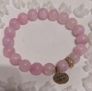 Kinsley Armelle Pink Beaded Stretch Bracelet. Size S/M